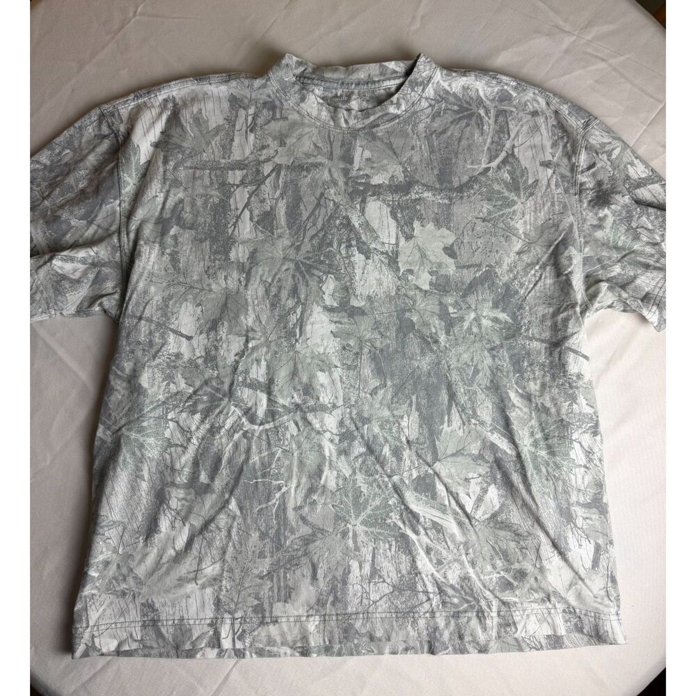 Hollister Shirt Mens Gray Camo Heavyweight Boxy Fit Short Sleeve XL